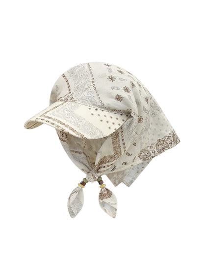 Haila - Paisley Print Curved Brim Headscarf Cap
