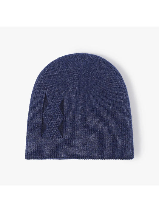 Haila - Tonal Geometric Textured Knit Beanie