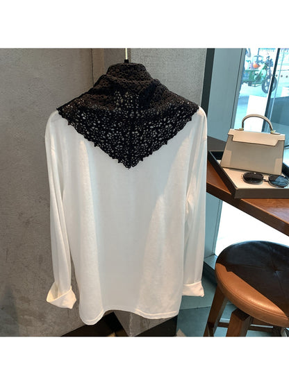Scarvii - Solid Color Hollow Out Triangle Scarf Wrap