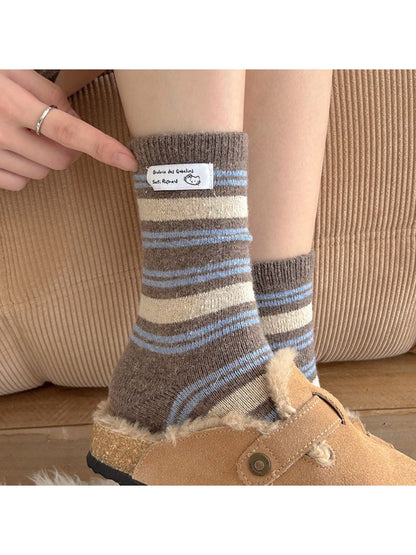 Rufia - Warm Patch Accent Cable Crew Socks