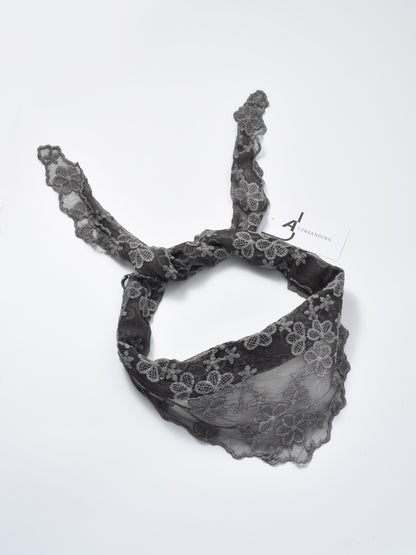 Scravii - Embroidered Lace Small Shawl Scarf