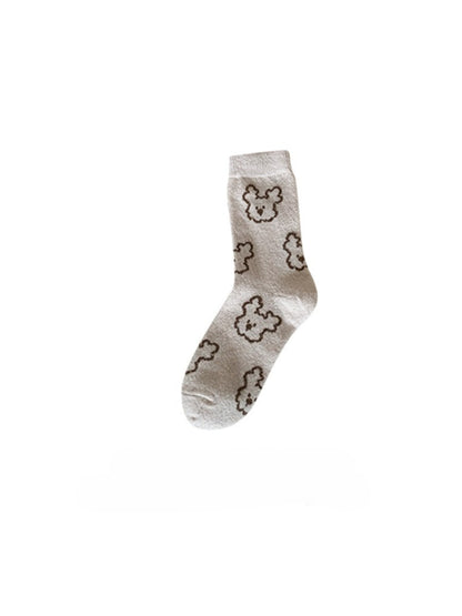Rufia - Teddy Outline Pattern Crew Socks