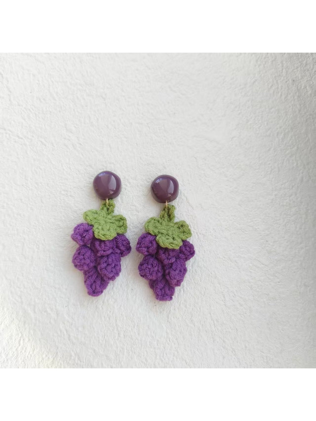 Earwish - Crochet Grape Drop Earrings