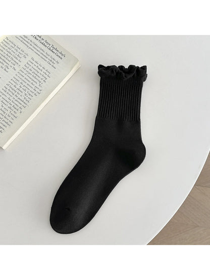 Rufia - Ruffled Ribbed Soft Cozy Socks