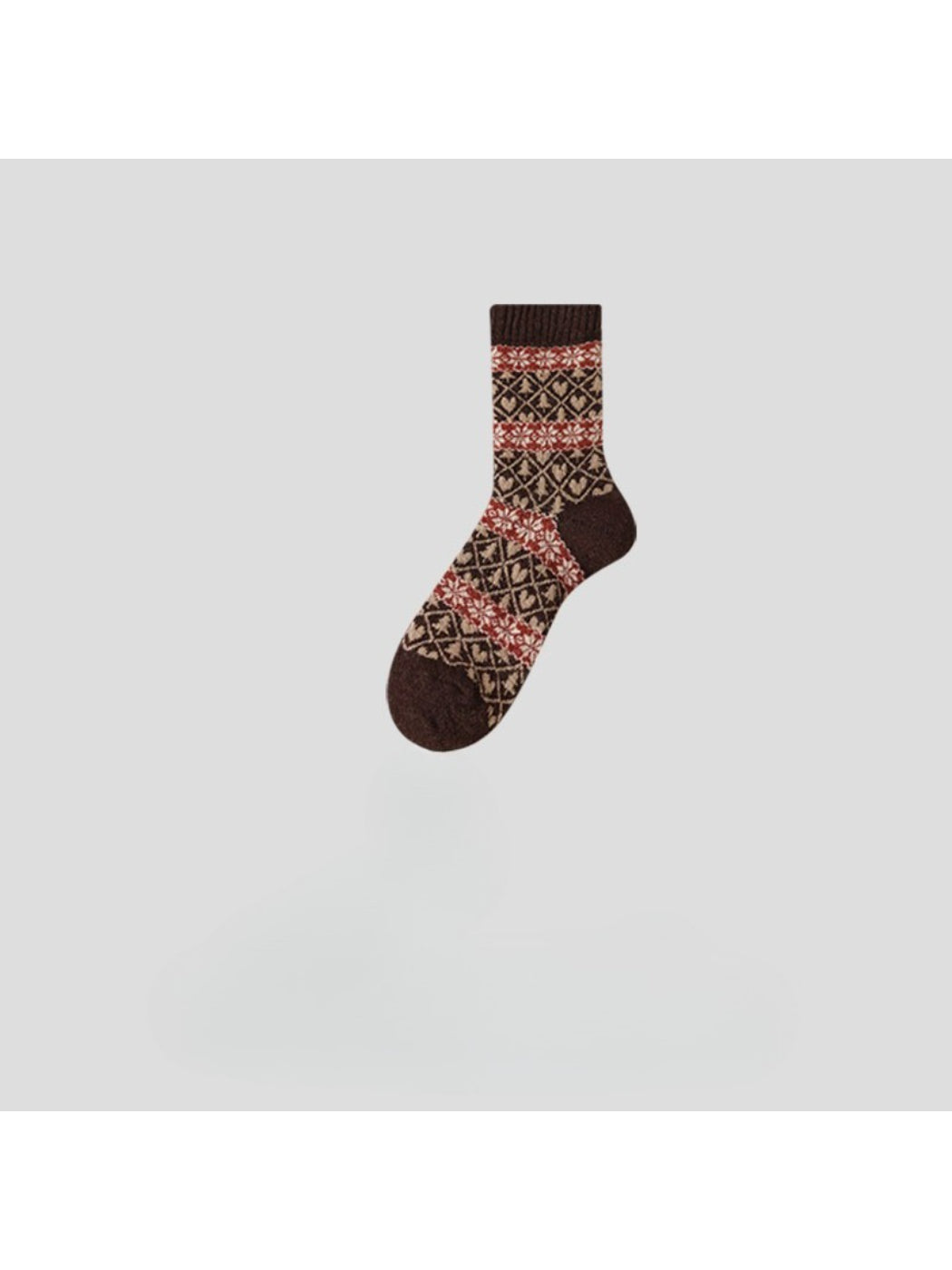 Rufia - Nordic Heart Pattern Crew Socks