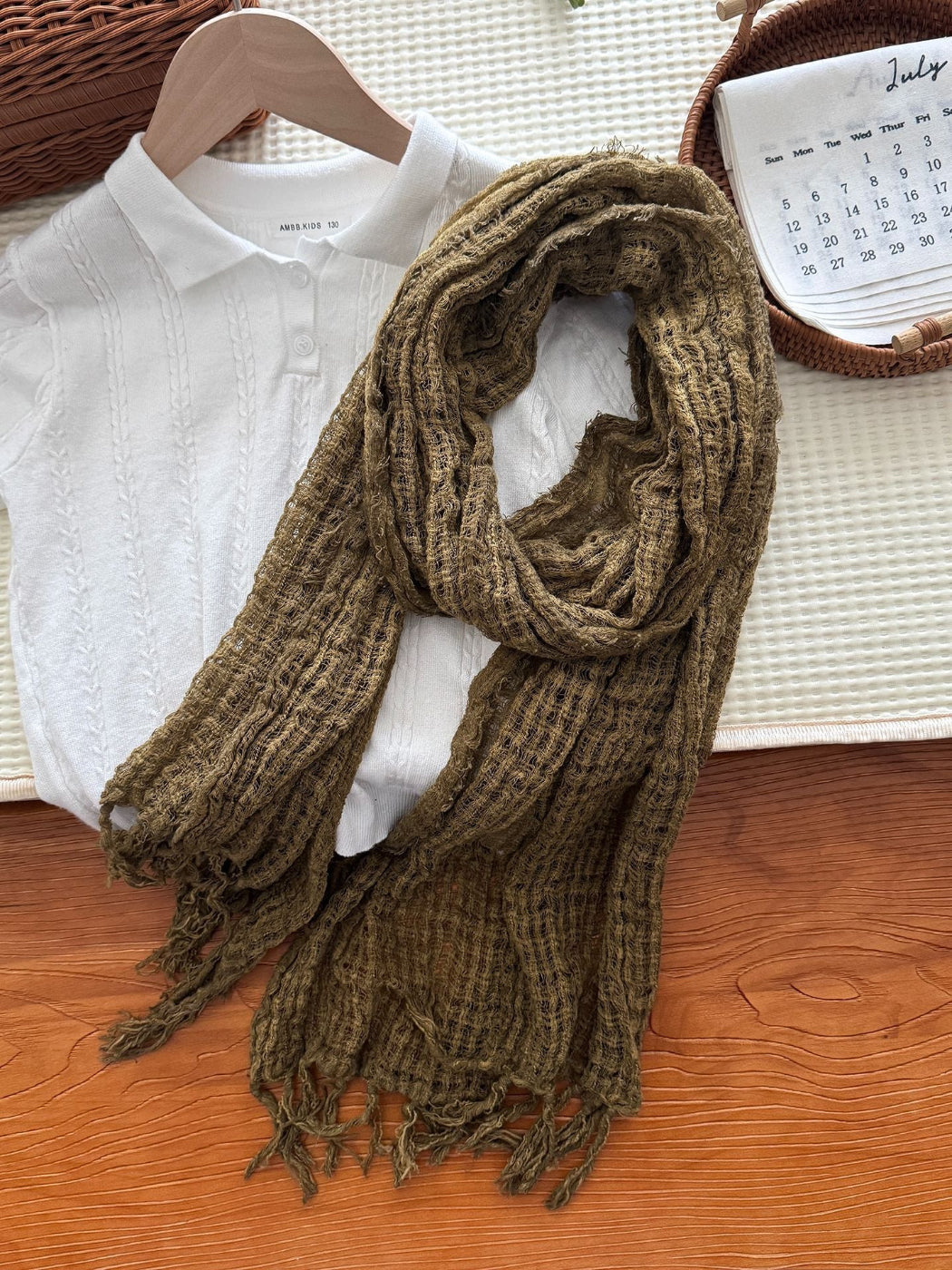 Scarvii - Fringed Crinkled Texture Scarf