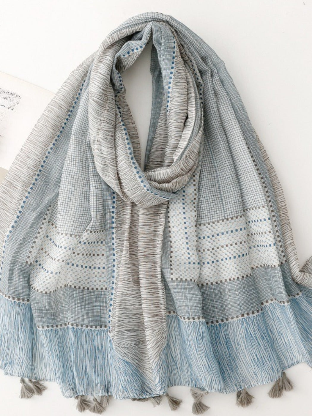 Scarvii - Classic Blue-Grey Scarf Shawl