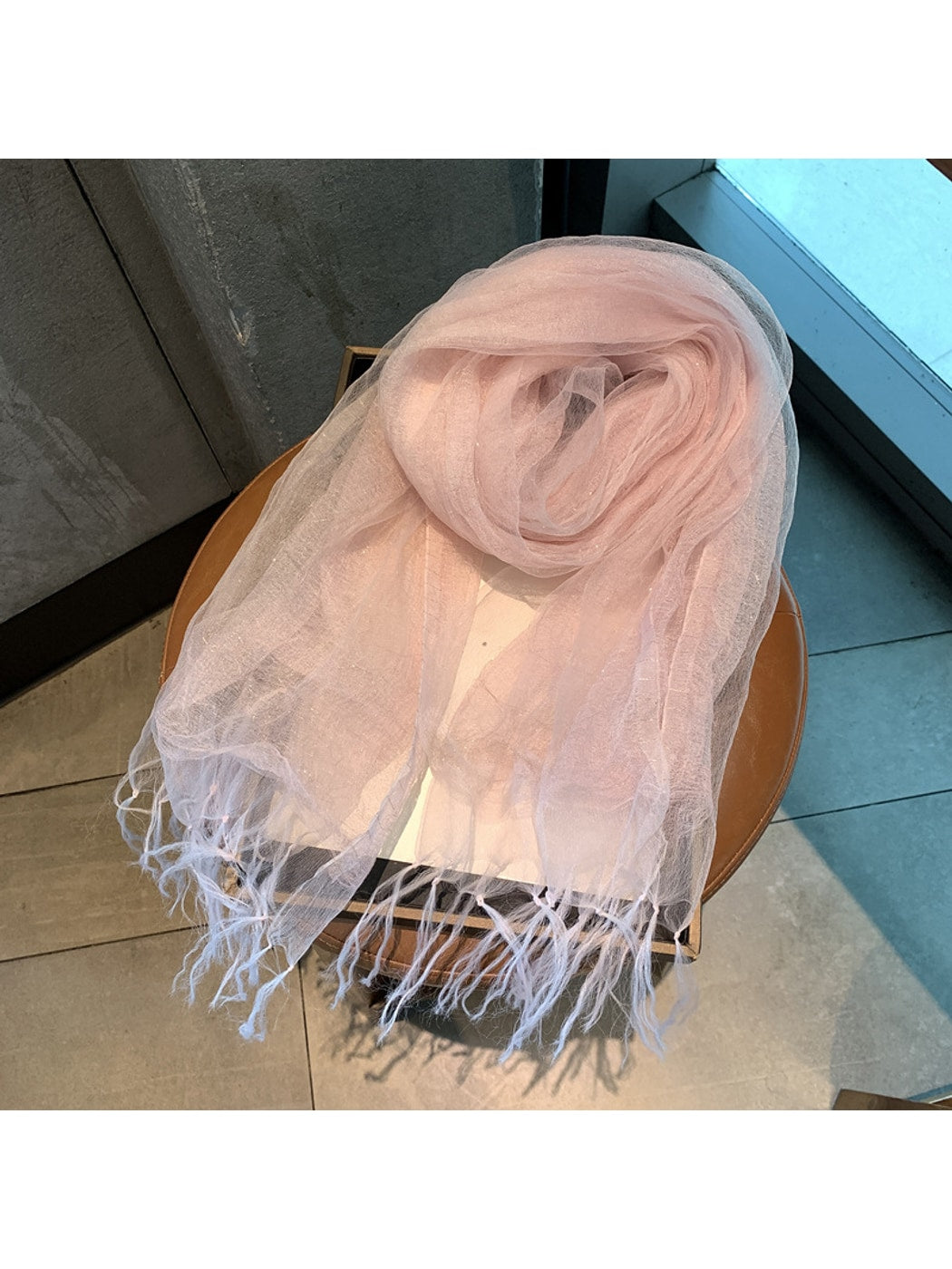 Scarvii - Minimal Fringe Trim Fashion Scarf