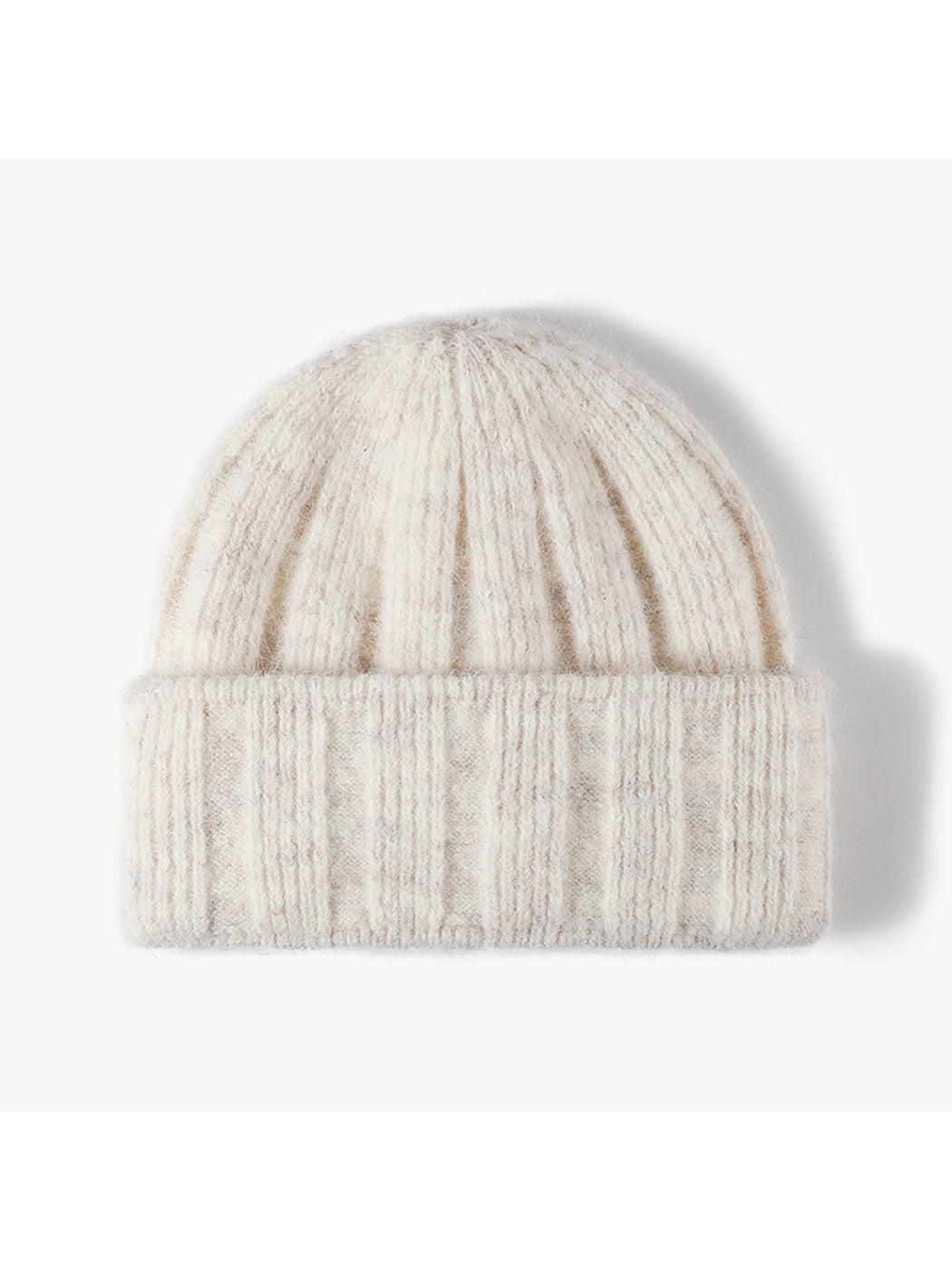 Haila - Round Crown Folded Cuff Knit Beanie