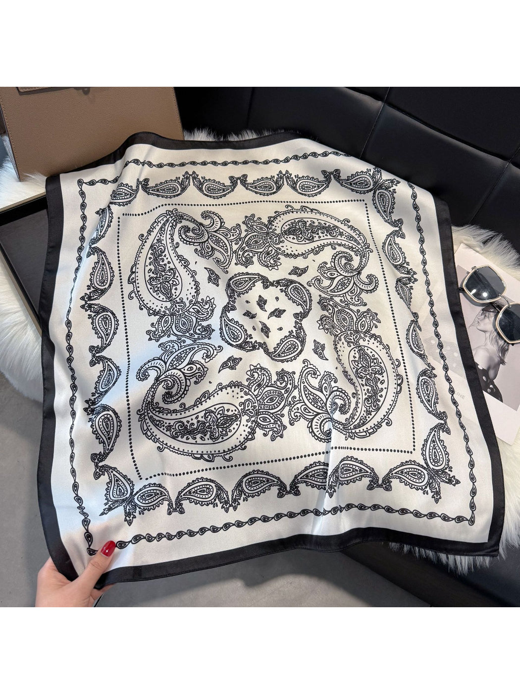 Scarvii - Bandana Paisley Print Square Scarf