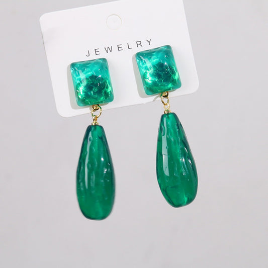 Vintage Green Teardrop Earrings