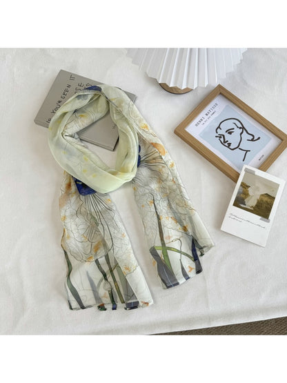 Scarvii - Fresh Floral Printed Lightweight Scarf
