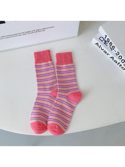 Rufia - Bright Stripe Knit Crew Socks
