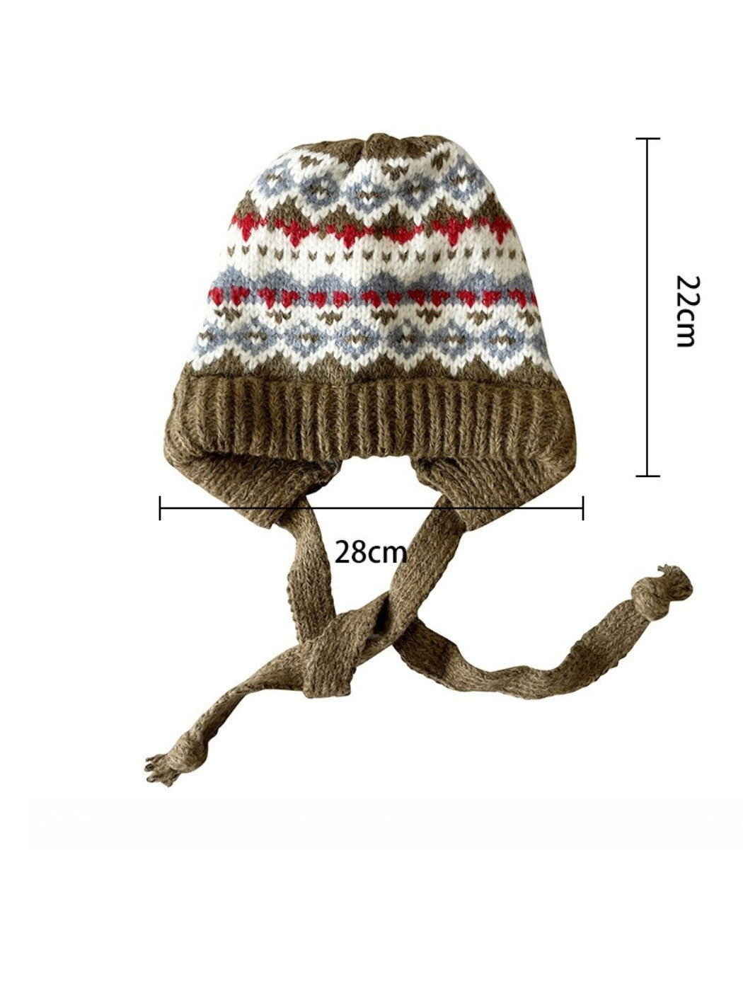 Haila - Bohemian Knitted Beanie with Earflaps & Tasseled Ties