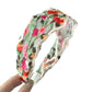 Haila - Classic Vintage Floral Headband – Black & Beige