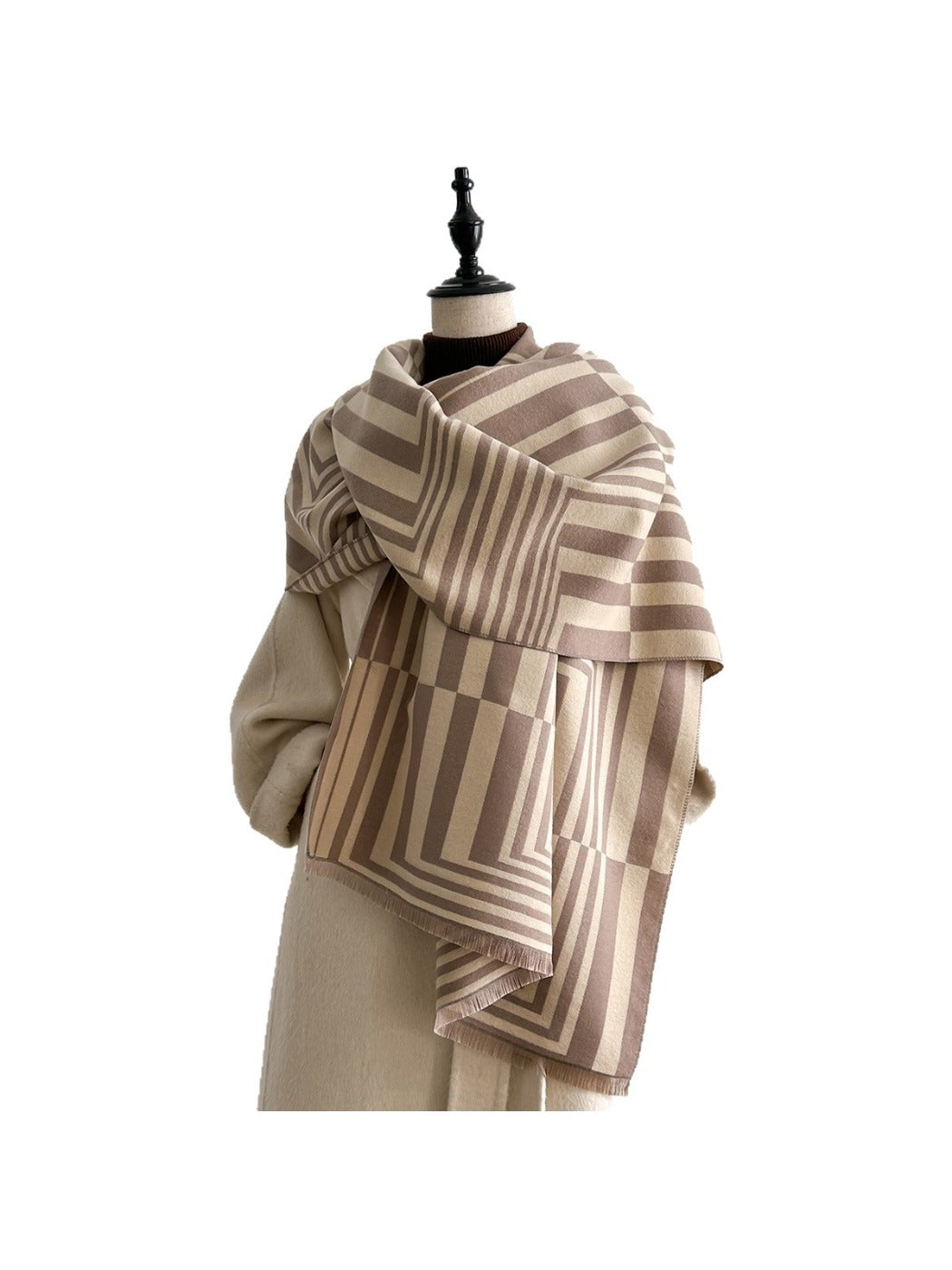 Scarvii – Striped Geometric Winter Scarf & Shawl