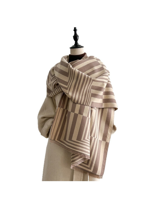 Scarvii – Striped Geometric Winter Scarf & Shawl
