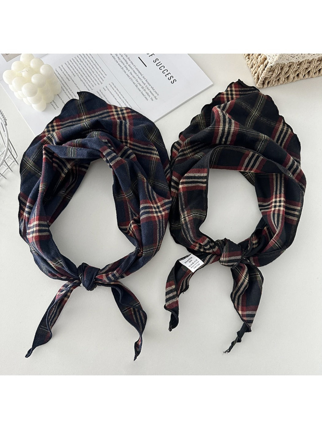 Scarvii - Vintage Plaid Triangle Scarf