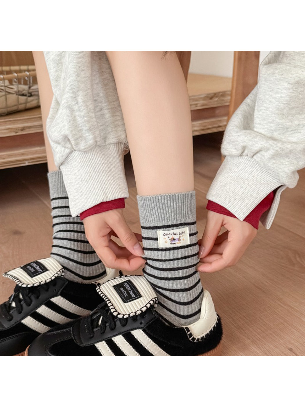 Rufia - Everyday Ribbed Stripe Crew Socks product image 2