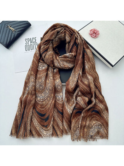 Scarvii - Geometric Gradient Pattern Long Scarf