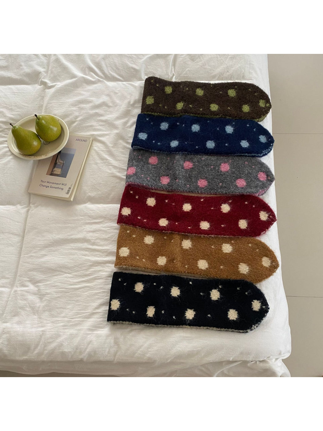Scarvii - Polka Dot Rounded End Knit Scarf
