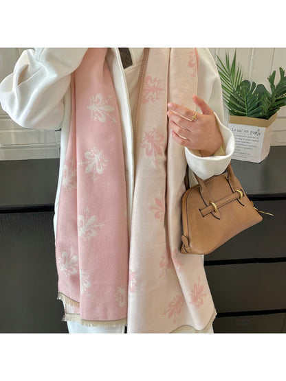 Scarvii – Floral Print Fringe Scarf & Wrap