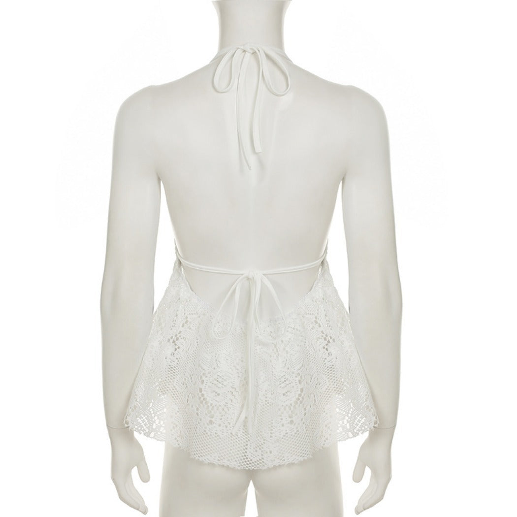Vesty - Boho White Lace Halter Top - Sexy & Charm