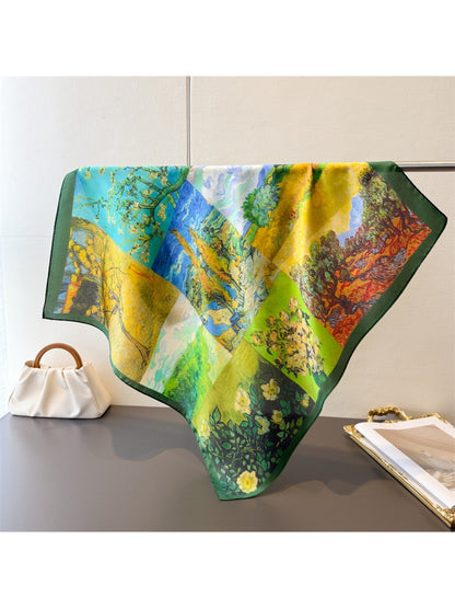 Scarvii Painterly Garden Square Scarf