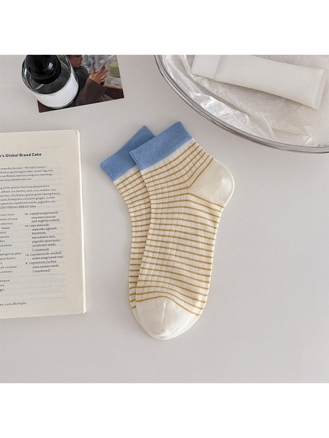 Rufia - Striped Colorblock Everyday Ankle Socks