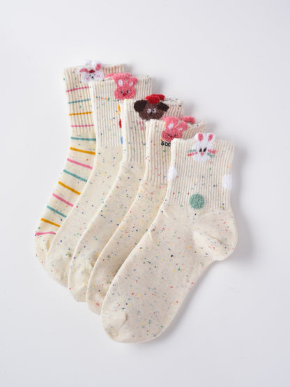 Rufia - Bunny Stripe Confetti Crew Socks
