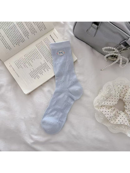 Rufia - Ribbon Motif Sheer Crew Socks product image 7