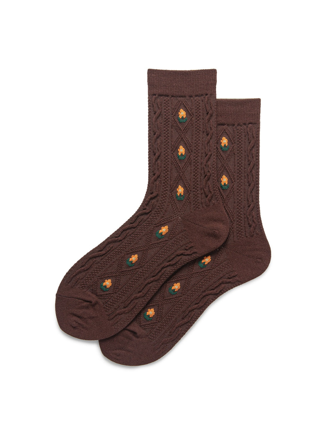 Rufia - Vintage Floral Cable Knit Crew Socks product image 2