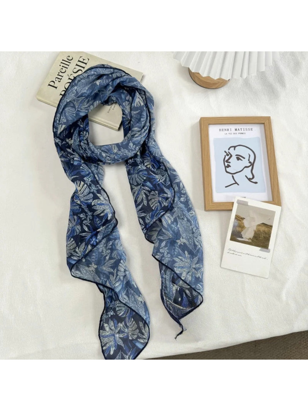 Scarvii - Vintage Pattern Sheer Print Scarf