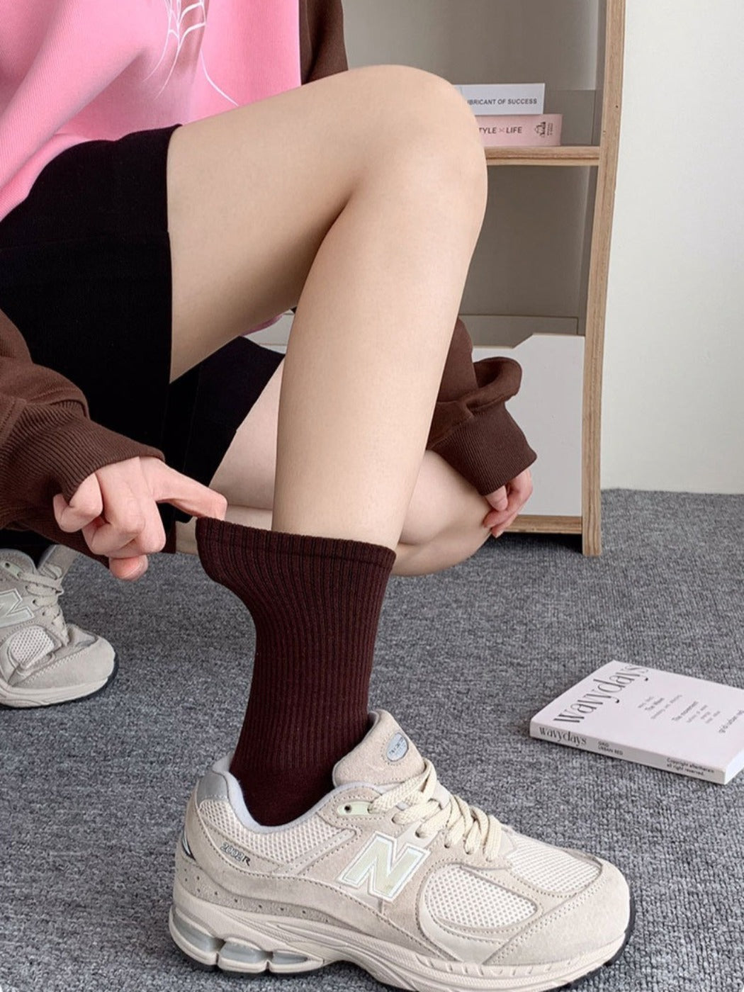 Rufia - Candy Colorful Solid Mid-Calf Socks