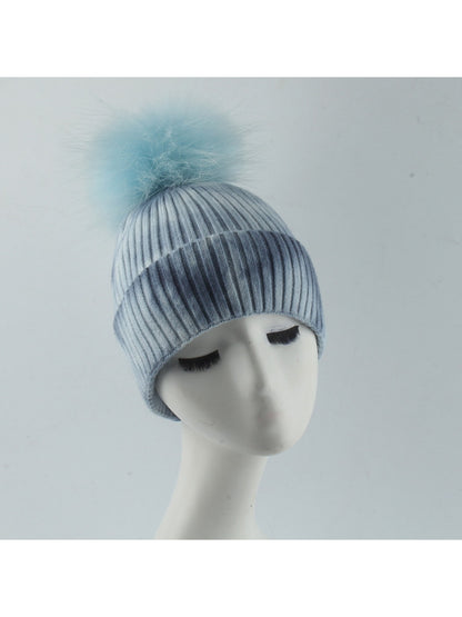 Haila - Ribbed Stripe Knit Beanie Hat