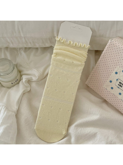 Rufia Lace Ruffle Mesh Mid Calf Socks product image