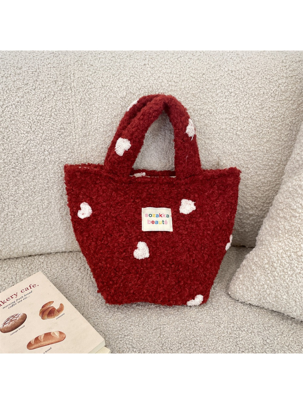 Cosbai - Mini Plush Flower Tote Bag