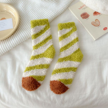Rufia - Ice Cream Color Coral Fleece Warm Socks
