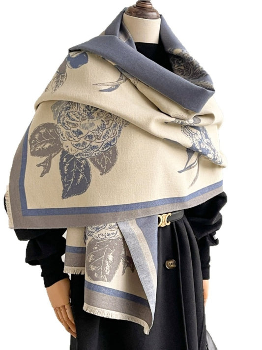 Scarvii - Vintage Floral Print Shawl & Scarf