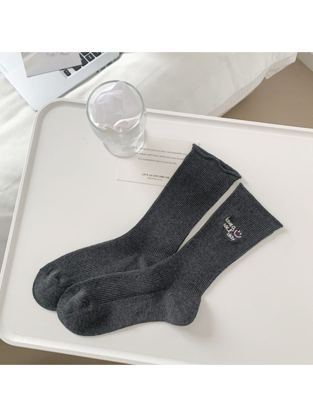 Rufia - Have a Nice Day Ribbed Crew Socks product image 6