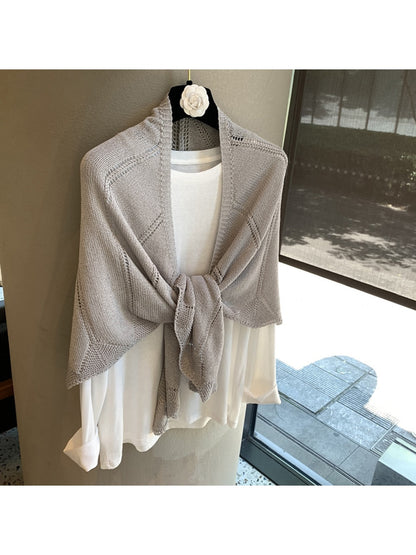 Scarvii - Solid Color Minimal Knit Triangle Bandana
