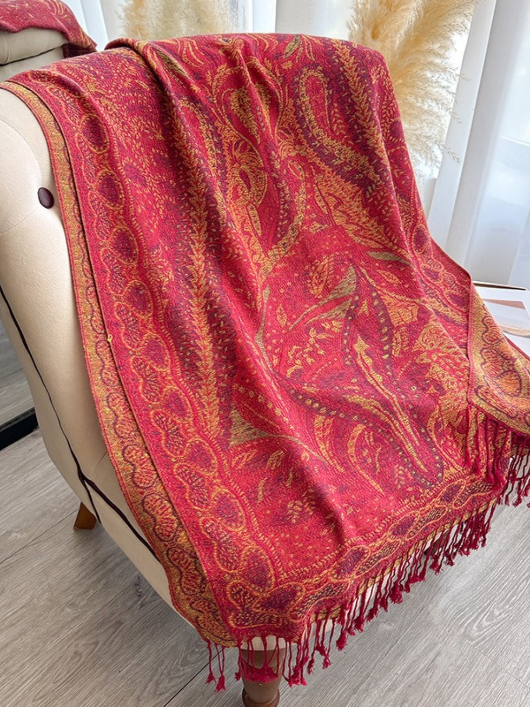 Scarvii - Oversized Paisley Fringe Scarf Wrap