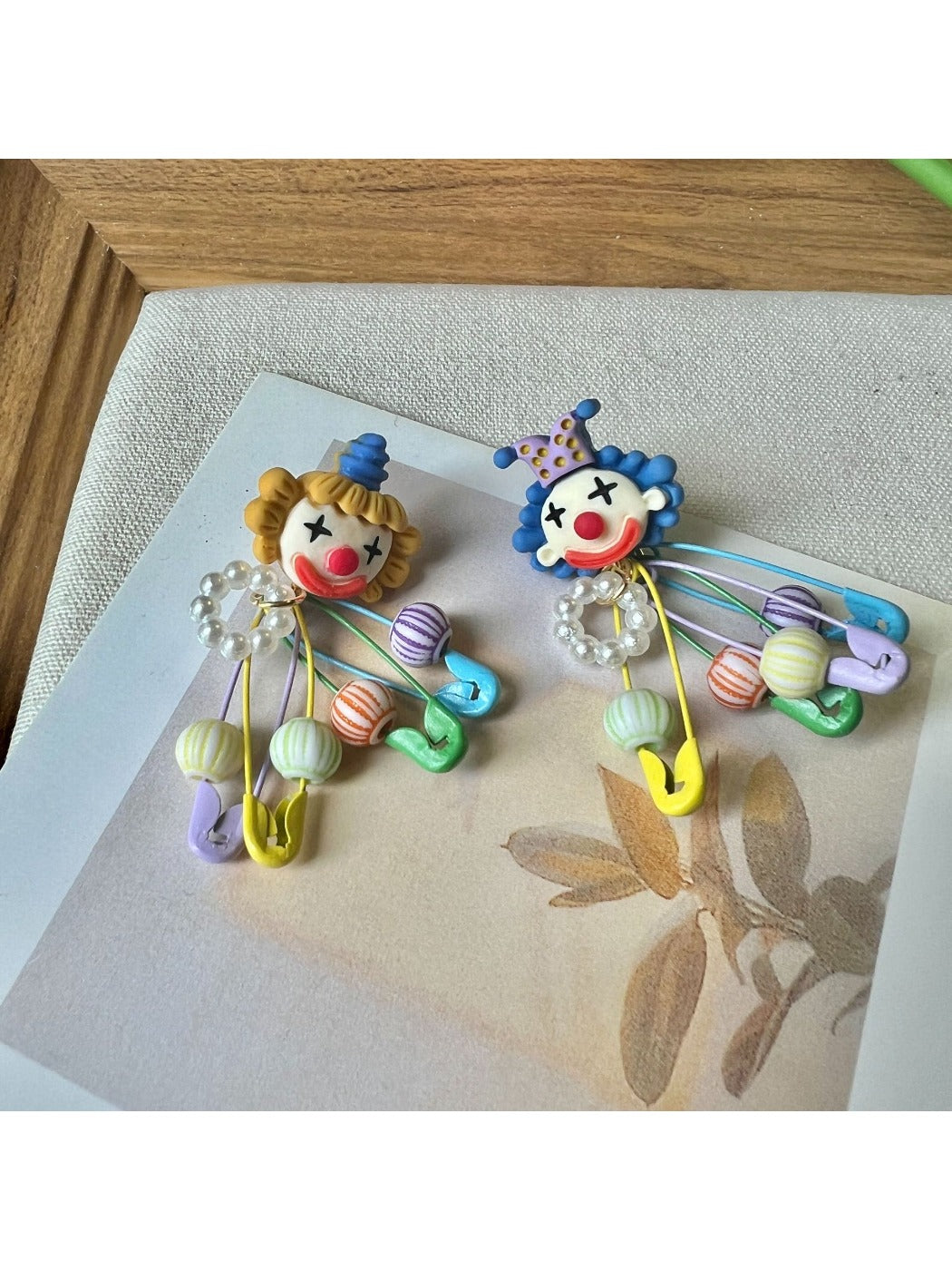 Earwish - Colorful Circus Clown Earrings