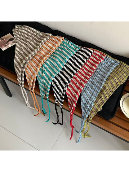 Scarvii Crochet Stripe Triangle Scarf product image