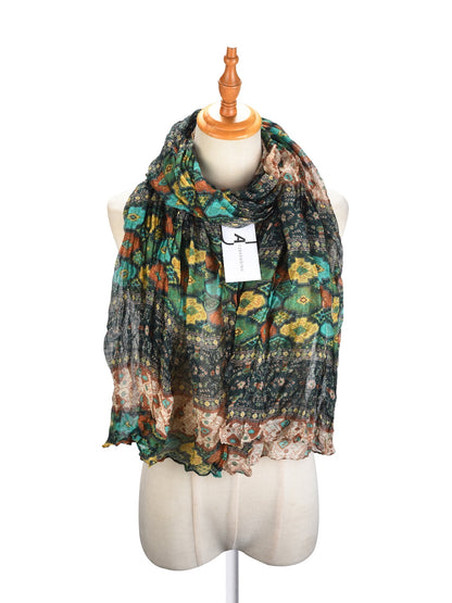 Scarvii - Vintage Print Crinkle Scarf