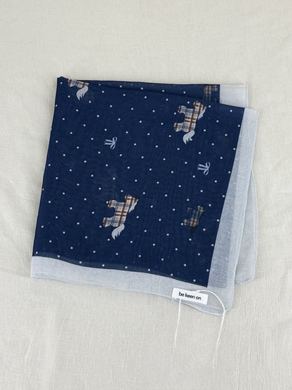 Scarvii Sheer Pony Dot Square Scarf displayed flat showing full square shape and dot design
