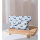 Cosbai - Floral Bow Print Handheld Cosmetic Bag