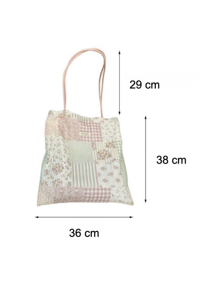 Cosbai – Sweet Gingham Shoulder Tote Bag
