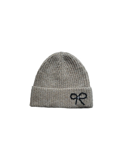 Haila - Knitted Beanie with Butterfly Embroidery