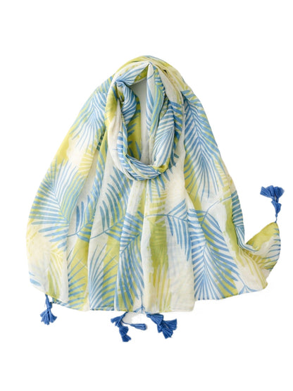 Scarvii - Travel Scarf with Plant Leaf Print